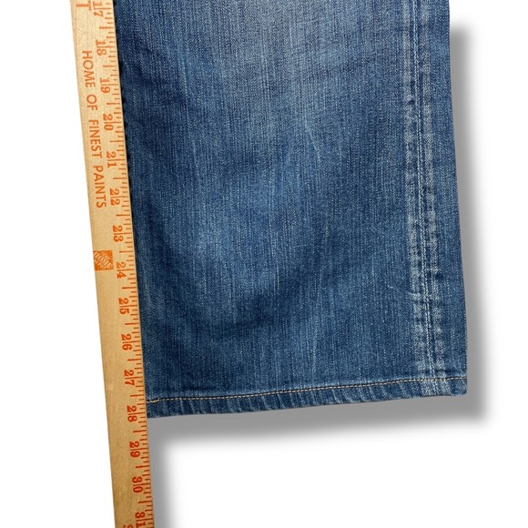 7 For All Mankind A Pocket Bootcut Jeans Mens 38X28 Light Wash Denim Casual - Picture 8 of 9